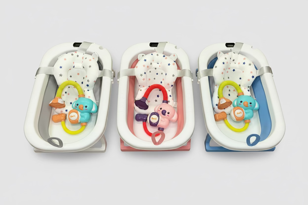 Bañera Plegable con Ducha Electrica Y Soporte de Espuma