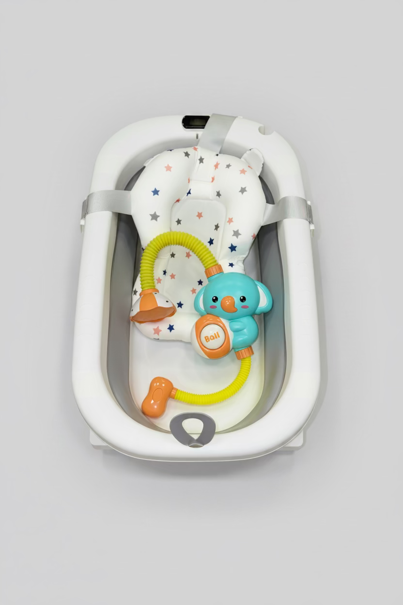 Bañera Plegable con Ducha Electrica Y Soporte de Espuma
