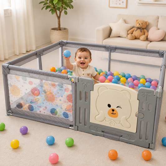 Corral De Juegos Con Puerta y 50 Pelotas