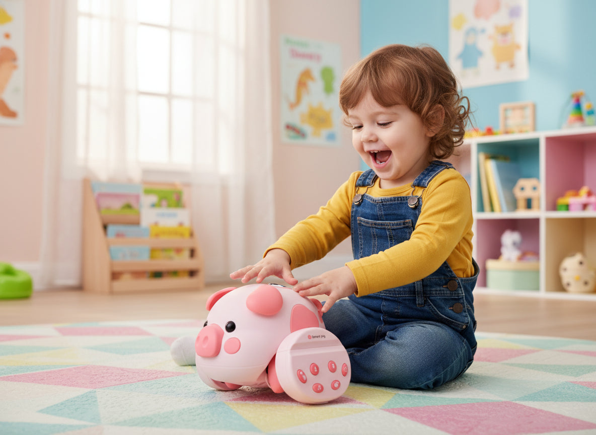 Cerdito a Control Remoto Musical y con Movimiento para Bebés