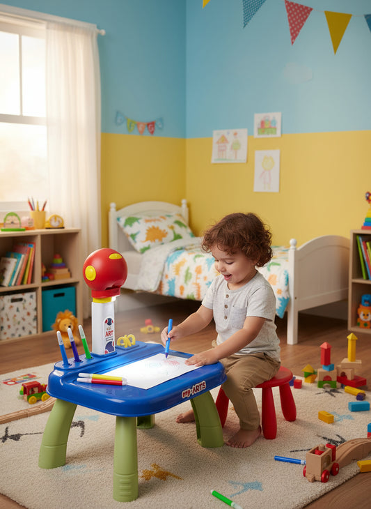 Tablero de Dibujo con proyector para Niños | Mesa Didáctica de Arte y Trazado
