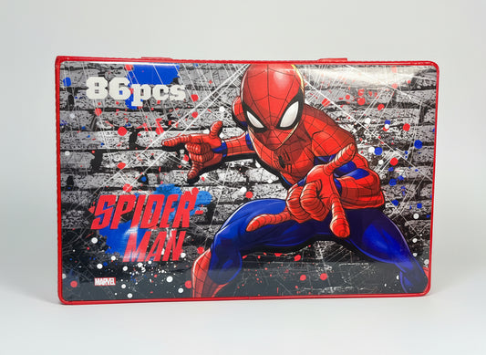 Set de Dibujo y Pintura 86 Piezas con Estuche - Cars o Spiderman