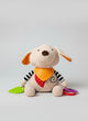 Peluche Antialèrgico de Perro con Mordedor de Silicona y Texturas Juguete de Apego para Bebés